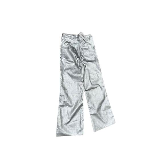 NWT Anniewear Boutique Silver raw hem light weight pant.  Size Small - Picture 3 of 5